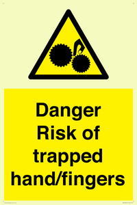 Danger Risk of trapped hand/fingers